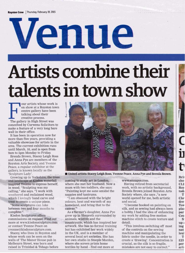 Royston Crow article about LIFE Exhibition, a group exhibition featuring work by Leigh