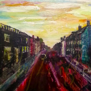 F-TopImg-Sunset-on-Melbourn-St-mixed-media-painting-by-Stacey-Leigh-Ross-for-J-D-Wetherspoon-copyright-2013