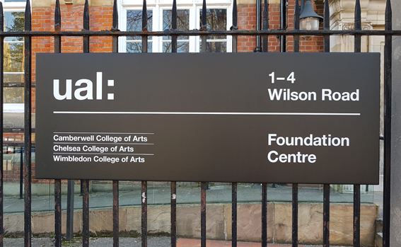 Camberwell Chelsea & Wimbledon Foundation school sign outside the building at 1 Wilson Road.