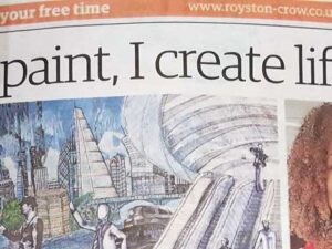 Headline of Royston Crow article featuring By Leigh's Life Story Art for the Royston Arts Festival 2017