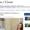 Headline for Royston Crow's article about the Roger Britten project which research Roysto's first recorded Black Man. By Leigh was commission to do Roger's Life Story Art